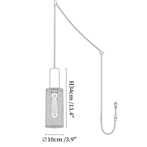 Cement Mesh Plug-in Pendant Lamp