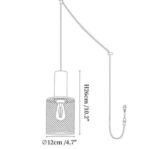 Cement Mesh Plug-in Pendant Lamp