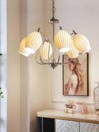 Ceramic Ribbed Chandelier