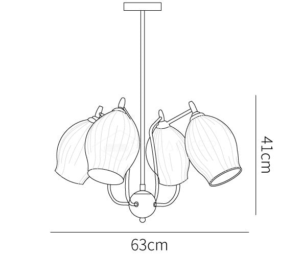 Ceramic Ribbed Chandelier