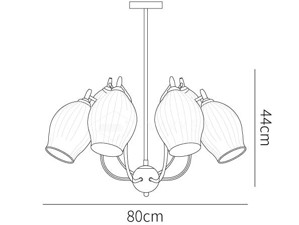 Ceramic Ribbed Chandelier