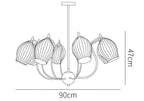 Ceramic Ribbed Chandelier