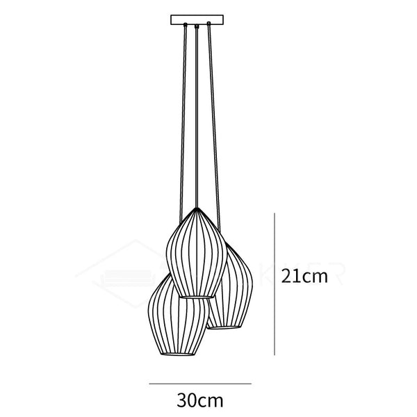 Ceramic Ribbed Pendant Light