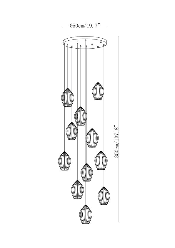 Ceramic Ribbed Pendant Light