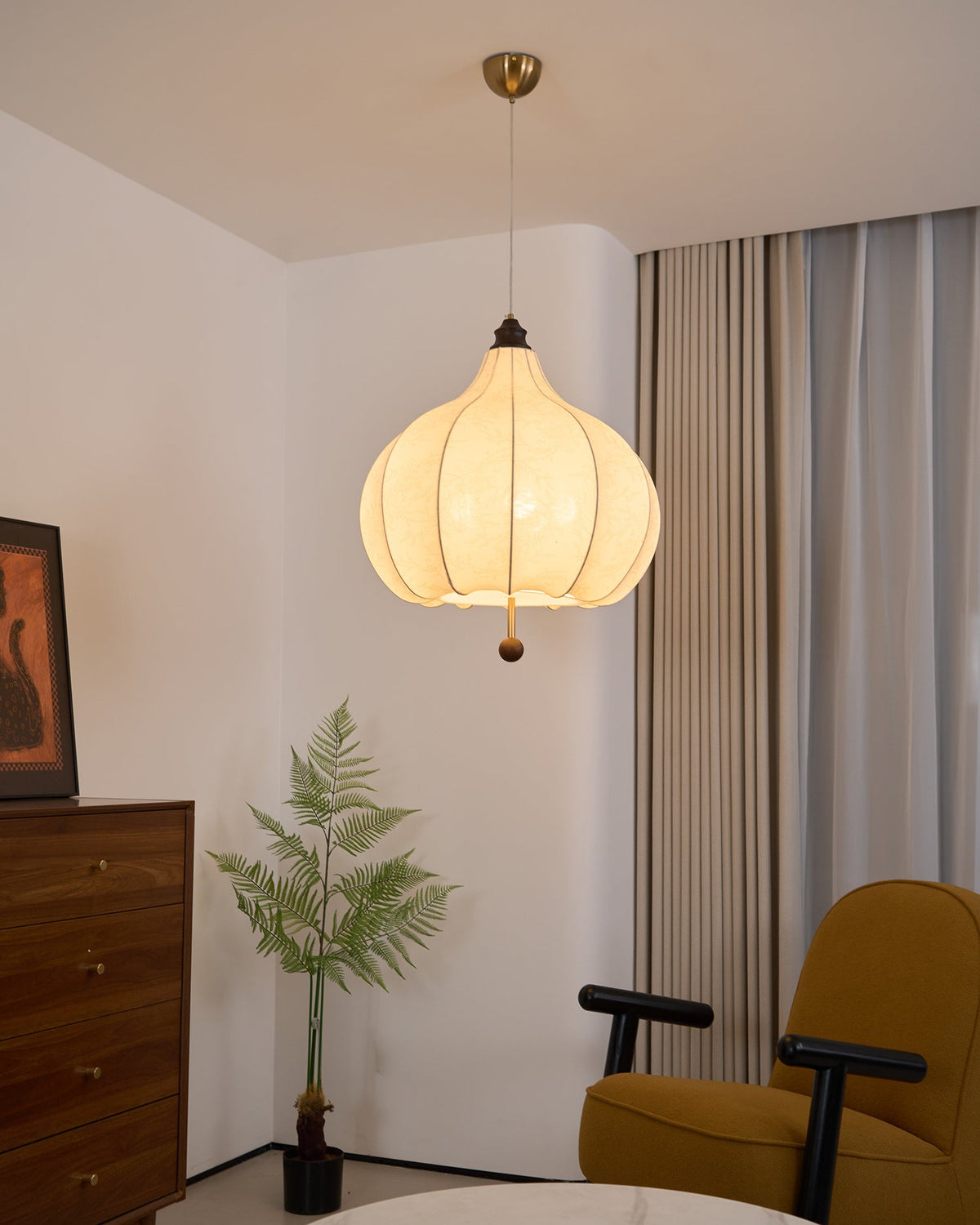 Chestnut Fabric Pendant Light