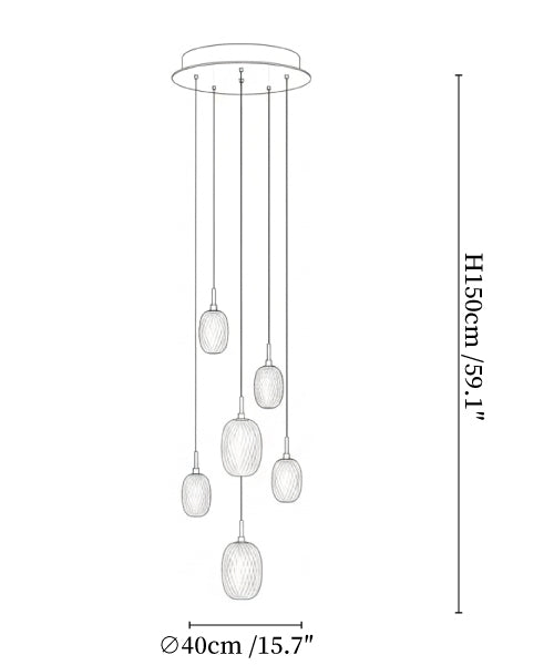 Chromatic Gem Drop Chandelier