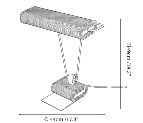 Chrome Coiled Wire Desk Lamp