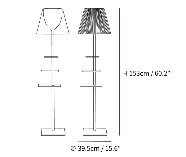 Chrome Prism Side Table Floor Lamp