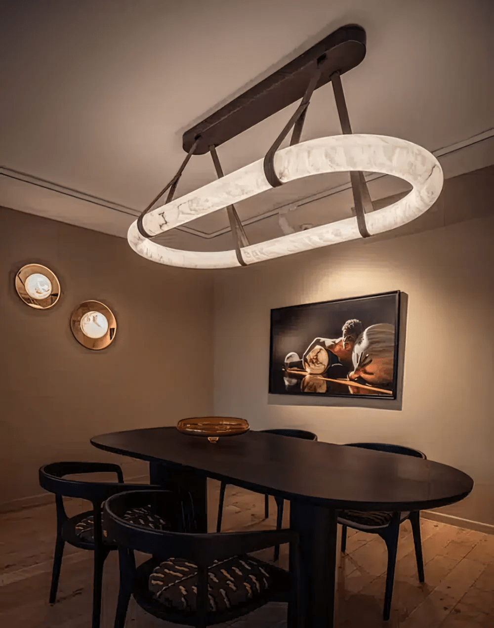 Circle Alabaster Chandelier