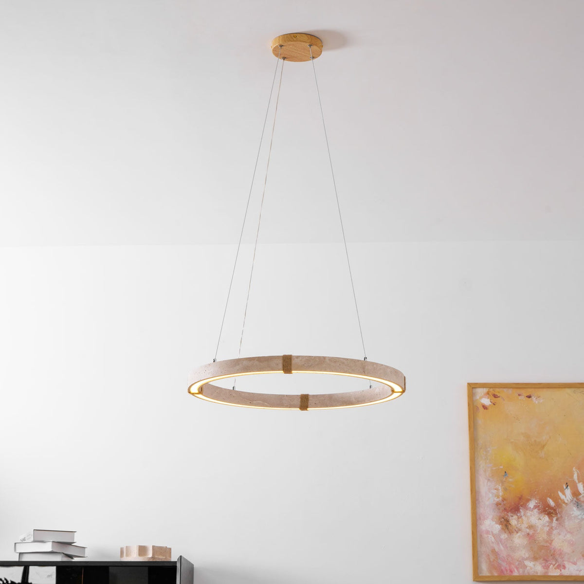 Circle Travertine Pendant Lamp