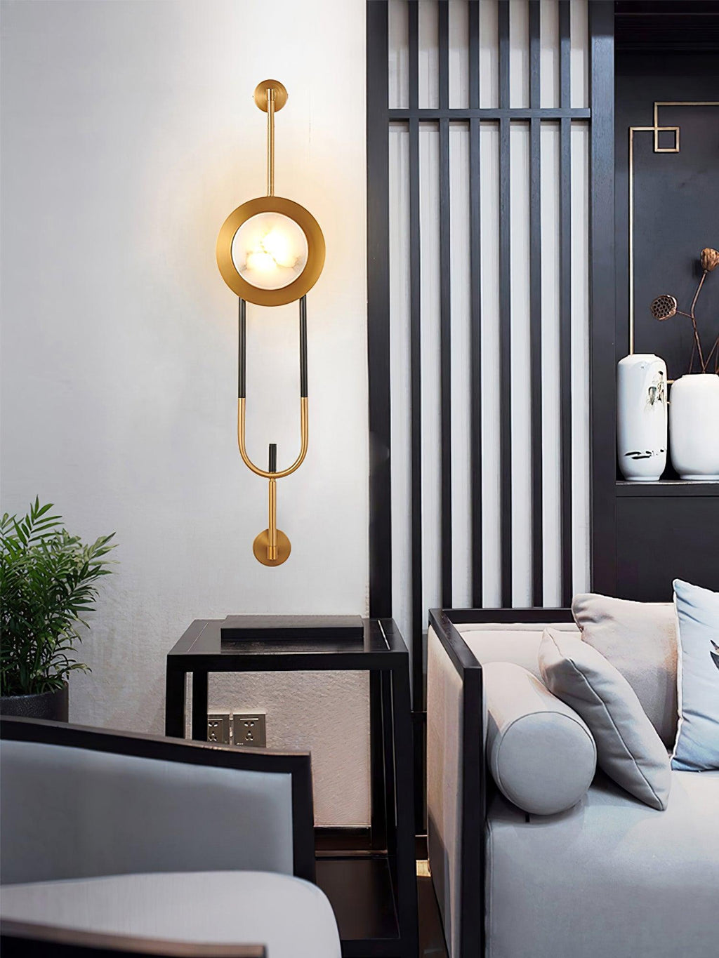 Circular Marble Wall Light