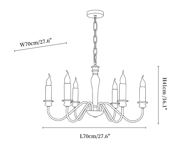 Claren Travertine Candle Chandelier