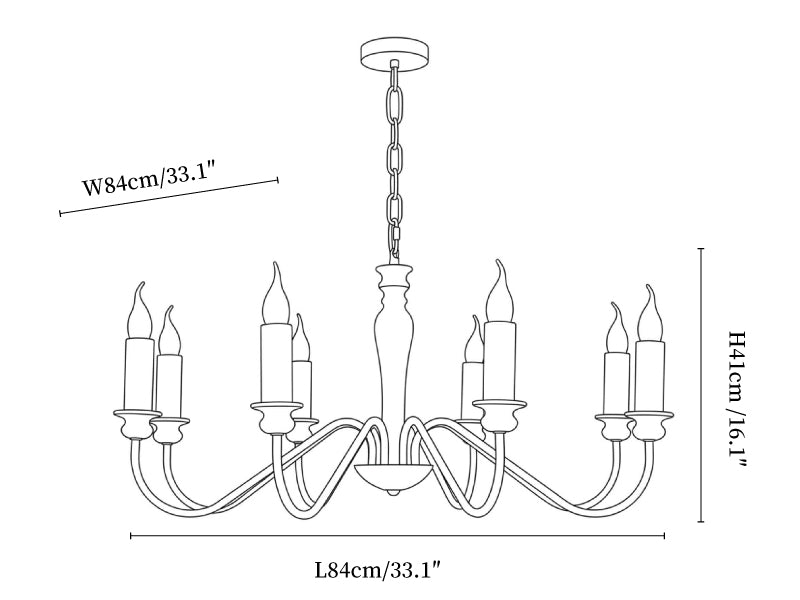 Claren Travertine Candle Chandelier