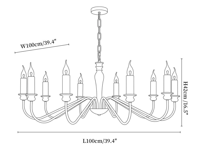 Claren Travertine Candle Chandelier