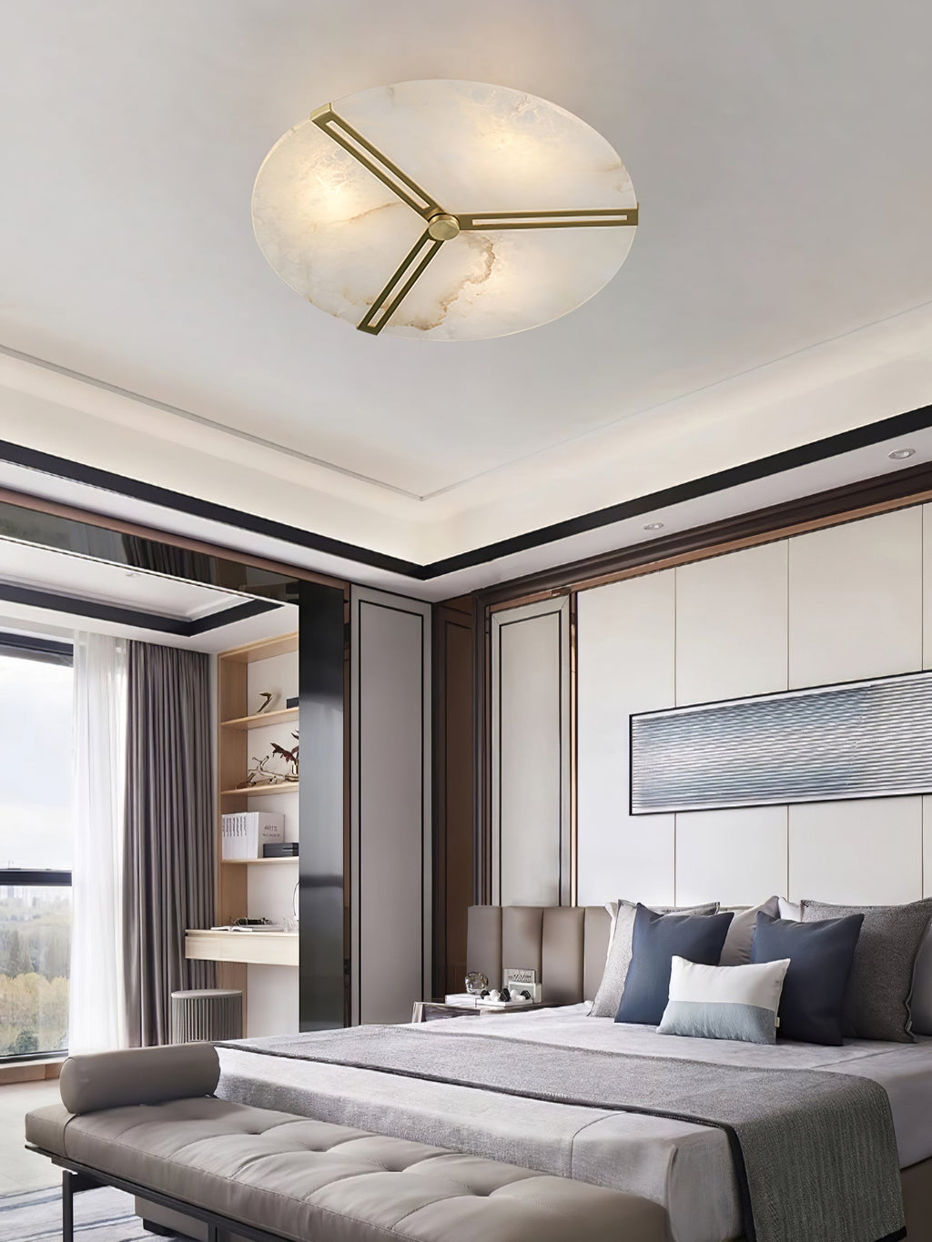 Clocks Alabaster Ceiling Light