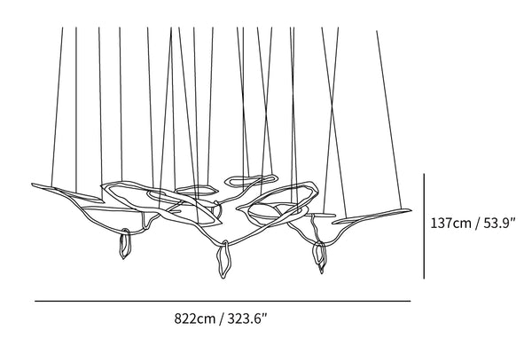 Cloud Rings Series Brass Chandelier