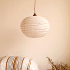 Cocoon Ribbed Sphere Pendant Light