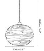 Cocoon Ribbed Sphere Pendant Light