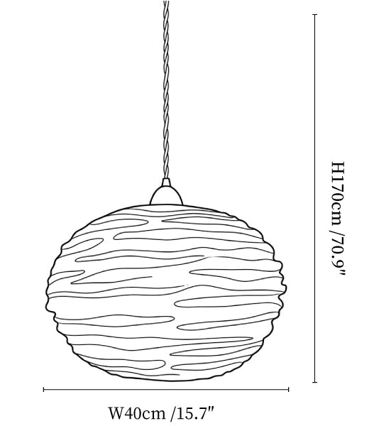 Cocoon Ribbed Sphere Pendant Light