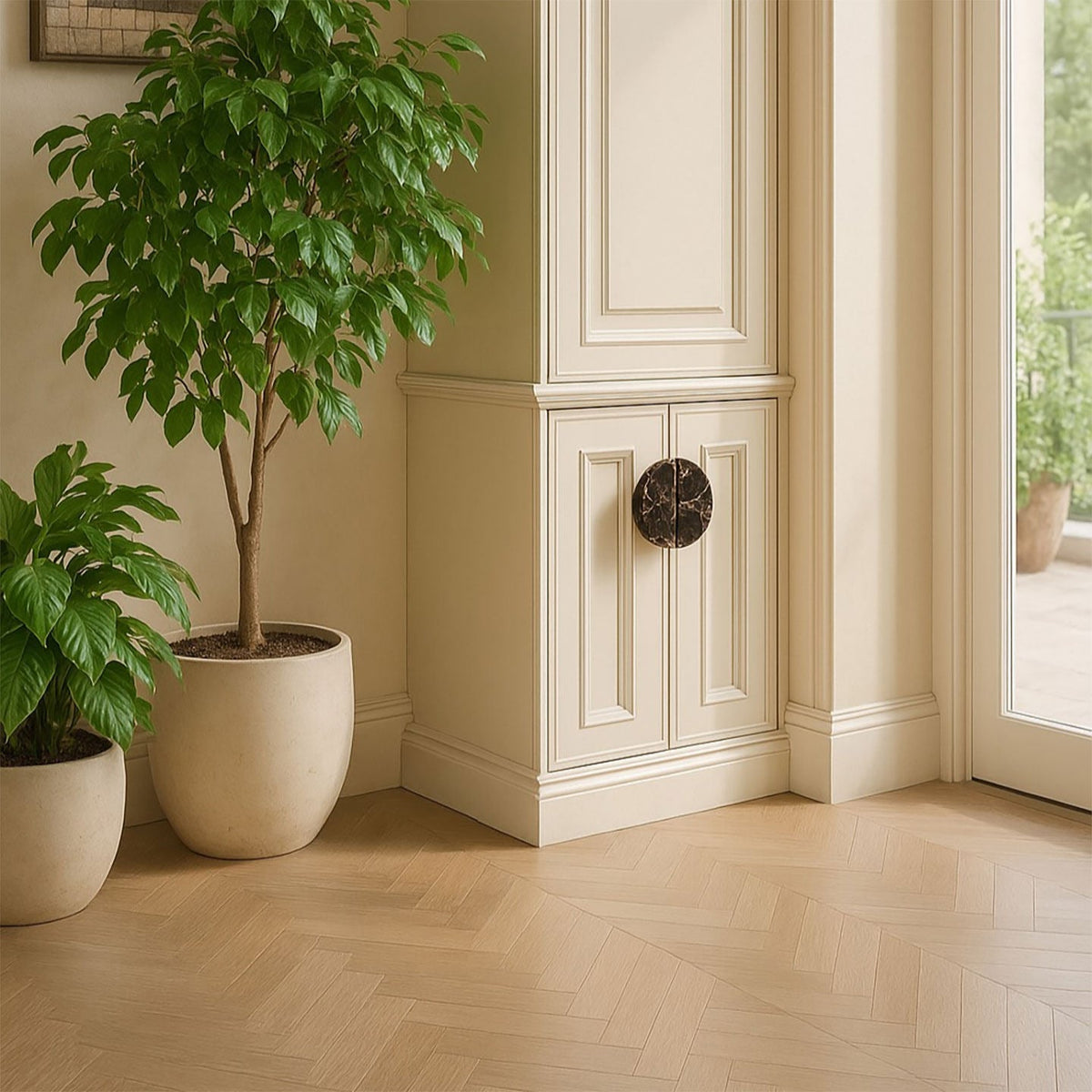 Coffee Marble Door Handle