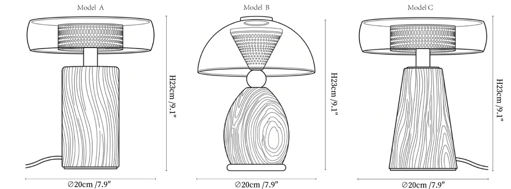 Cognac Disc Table Lamp