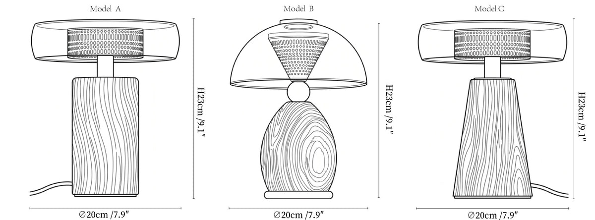 Cognac Disc Table Lamp