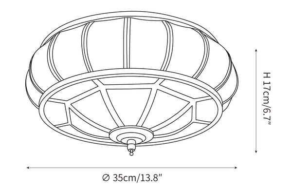 Colonial Glass Drum Ceiling Light