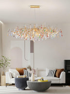 Colorful Raindrop Brass Branch Chandelier