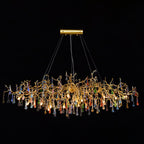 Colorful Raindrop Brass Branch Chandelier