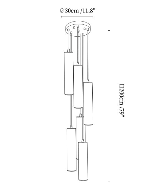 Column Alabaster Staircase Chandelier