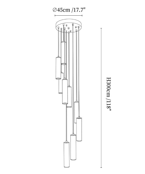 Column Alabaster Staircase Chandelier