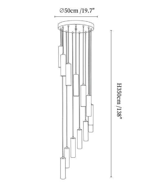 Column Alabaster Staircase Chandelier