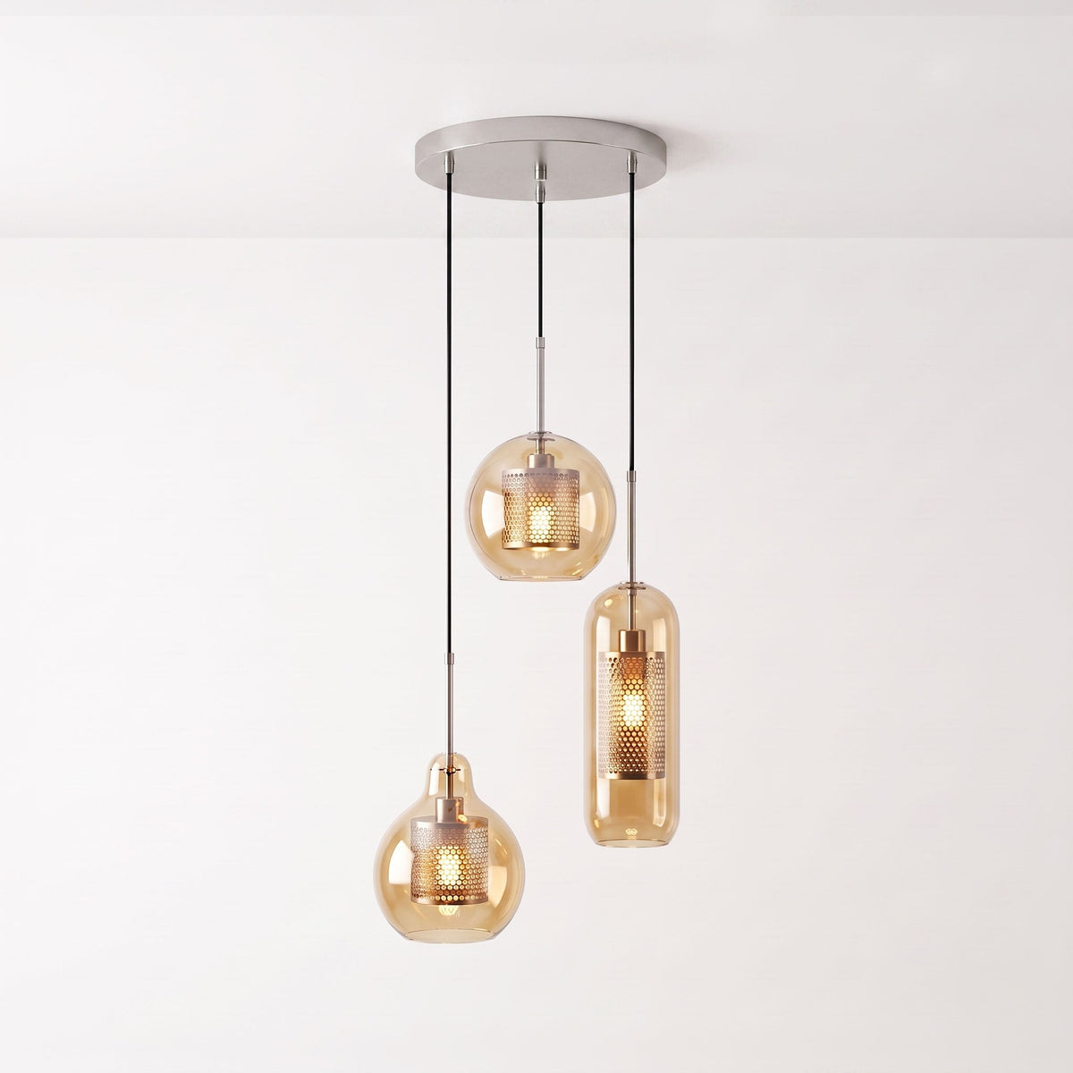 Combined Chiswick Glass Pendant Light