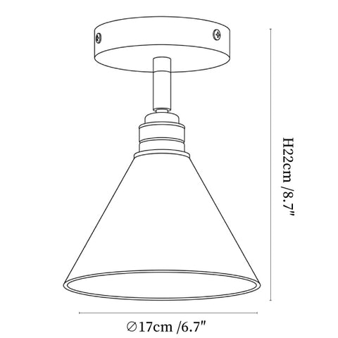 Cone Semi-Flush Ceiling Light