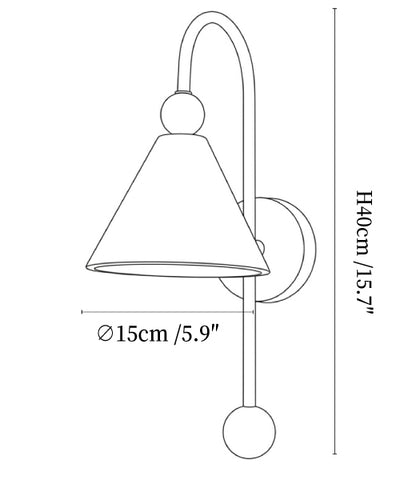 Cone Travertine Arc Sconce