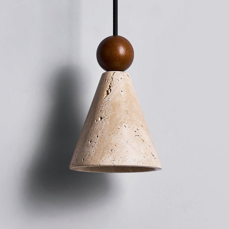 Cone Wood Bead Wall Sconce