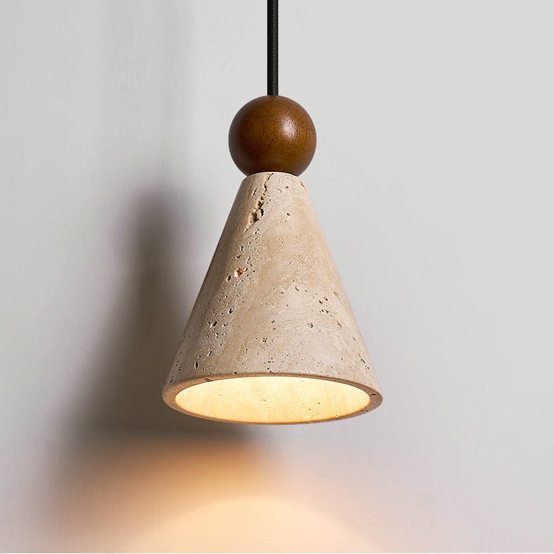 Cone Wood Bead Wall Sconce