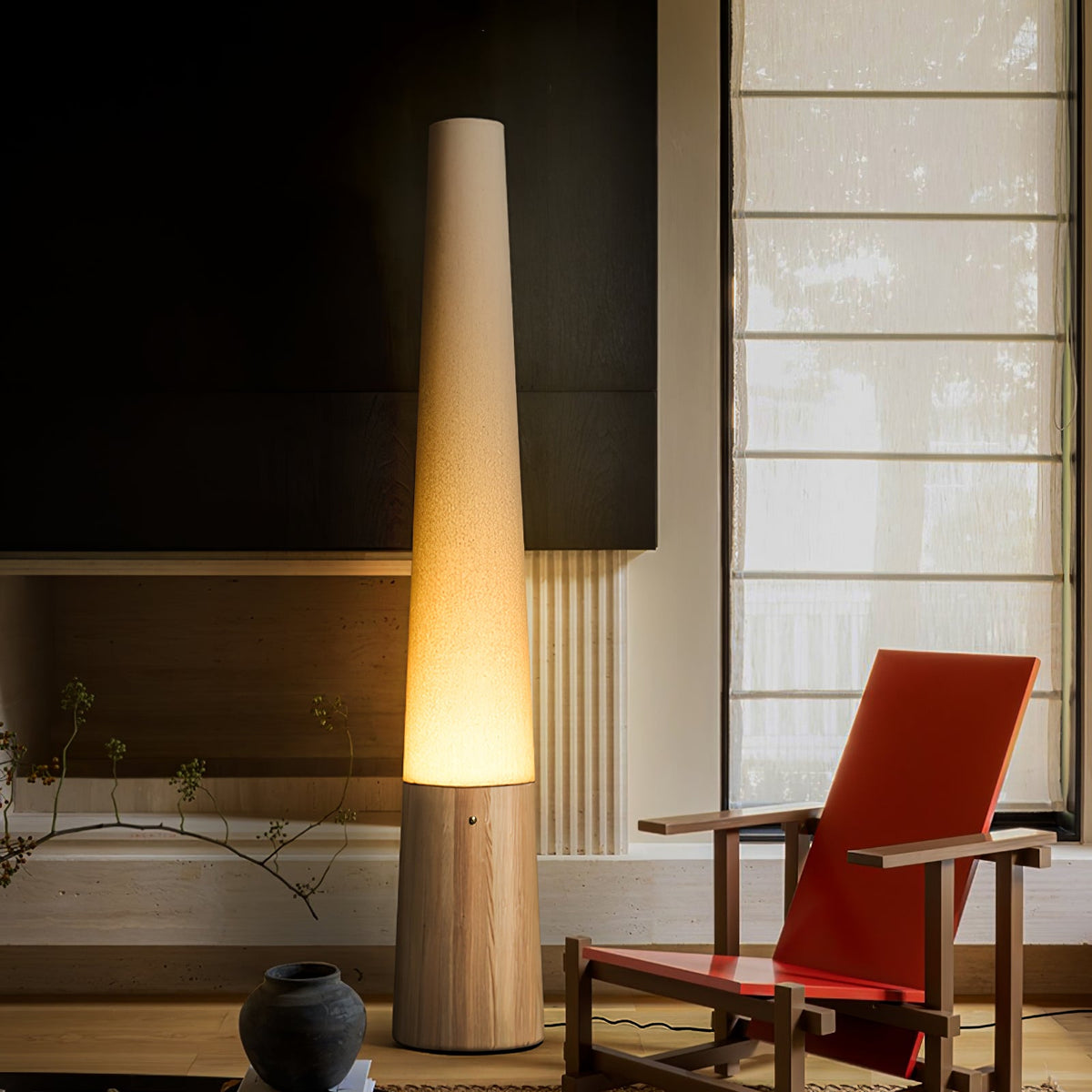 Cone Wooden Floor Lamp