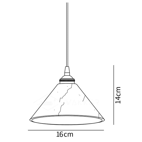 Conical Alabaster Brass Pendant Lamp