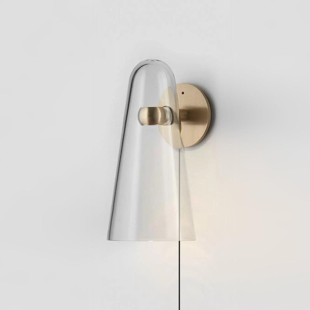 Conical Glass Plug-in Wall Lamp