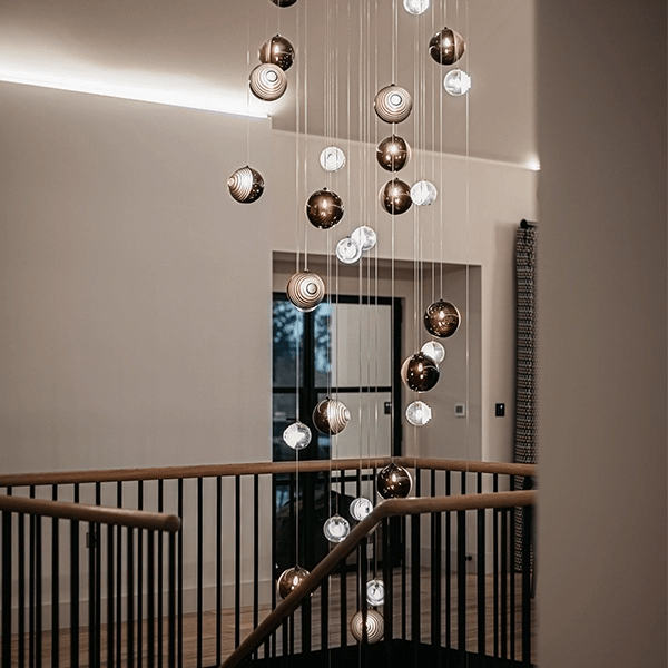 Cosmic Sphere Cascade Chandelier