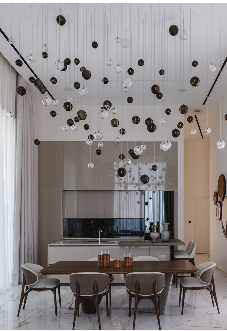 Cosmic Sphere Cascade Chandelier