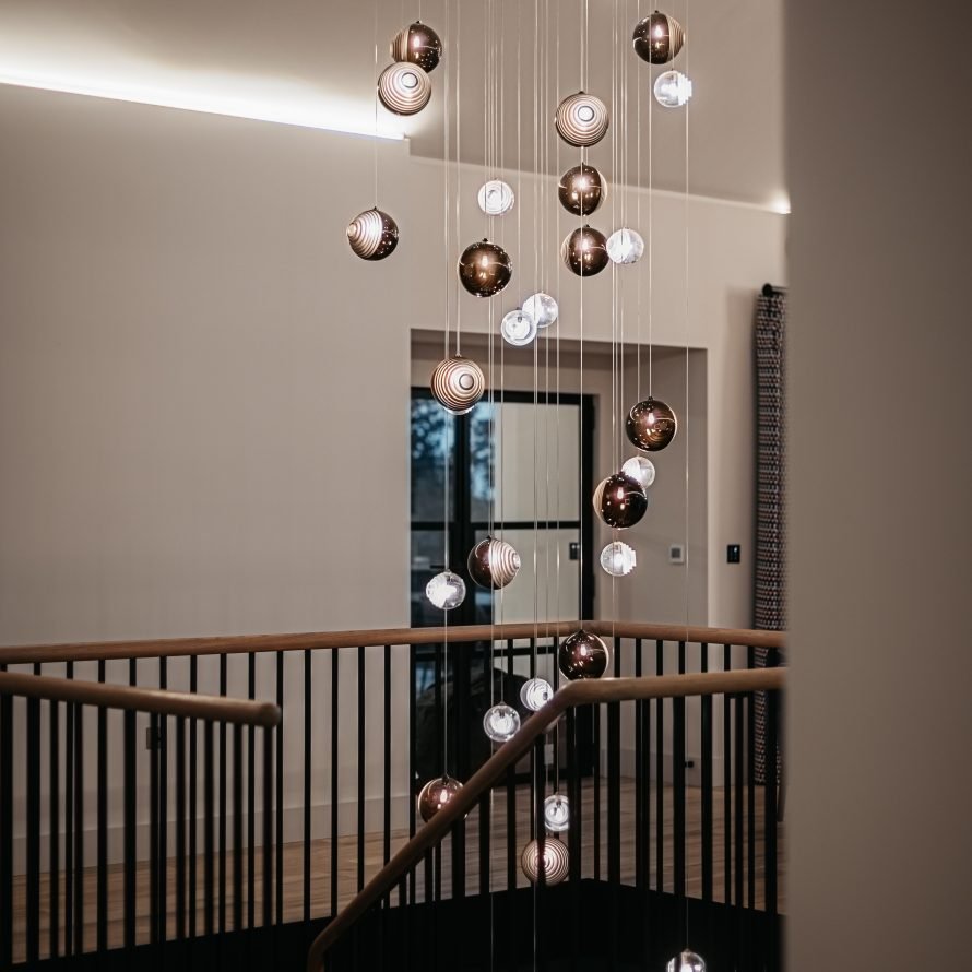 Cosmic Sphere Cascade Chandelier