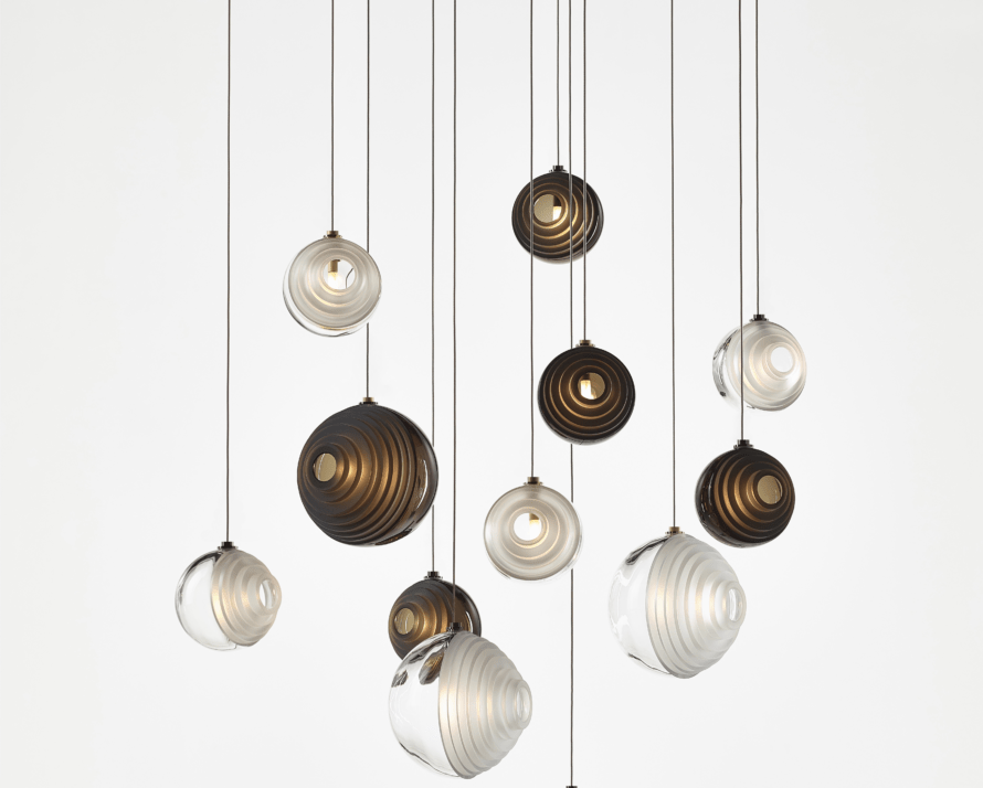 Cosmic Sphere Cascade Chandelier