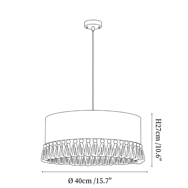 Cotton Fringe Drum Pendant Lamp