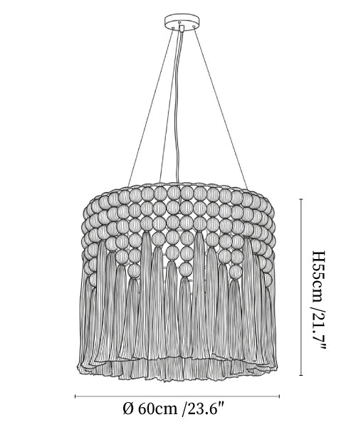 Cotton Tassel Pendant Lamp