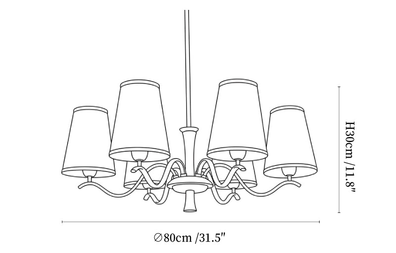 Cream Fabric Chandelier
