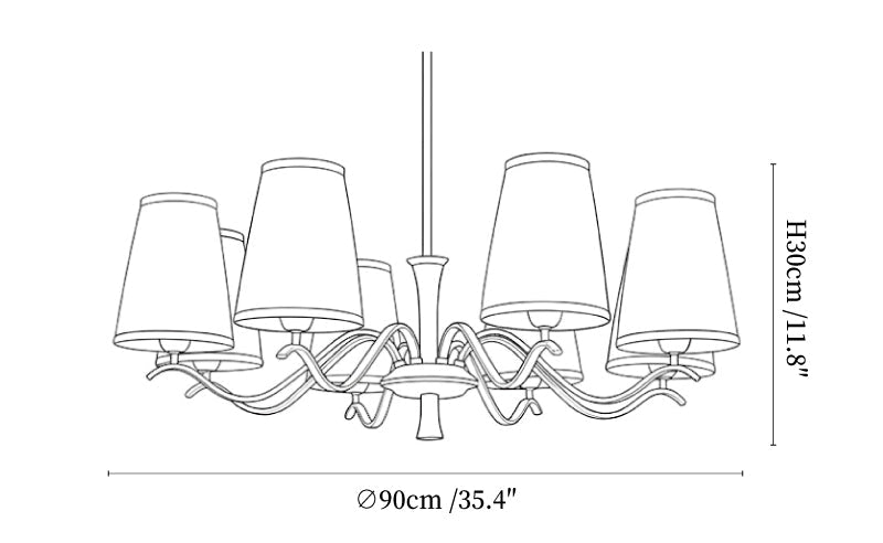 Cream Fabric Chandelier