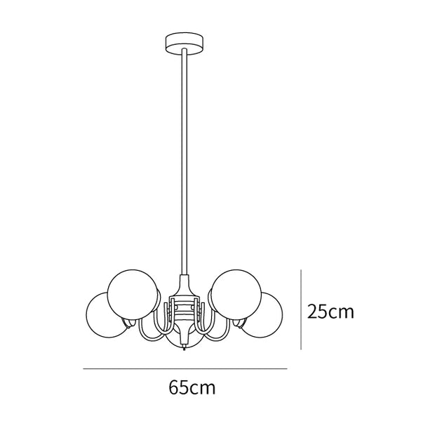Cream Glass Ball Chandelier