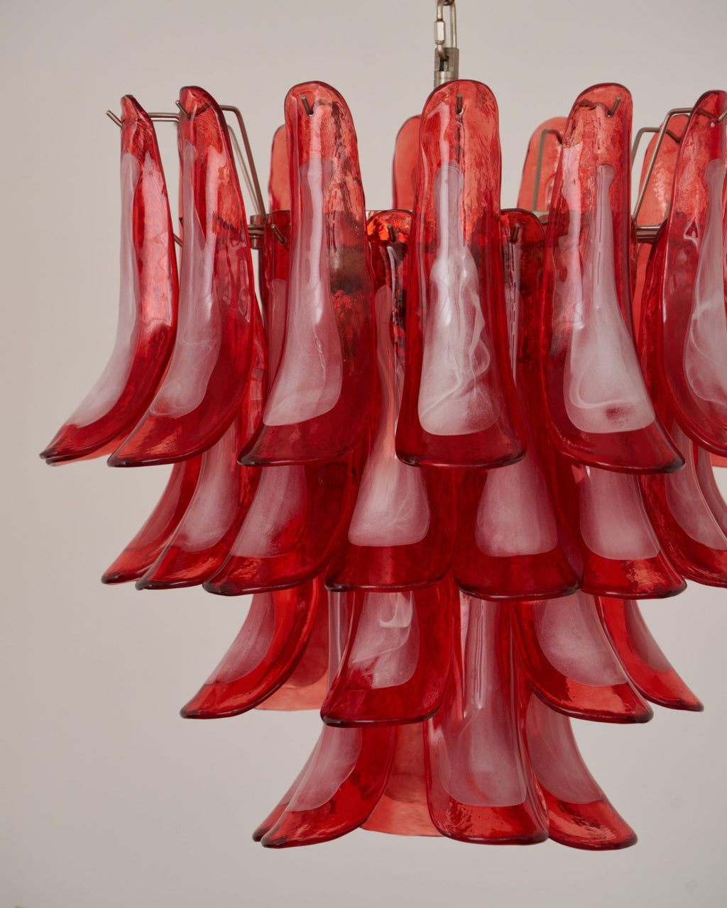 Crimson Glass Murano Petals Chandelier